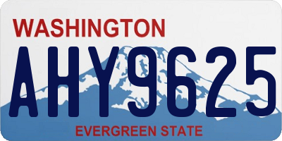 WA license plate AHY9625