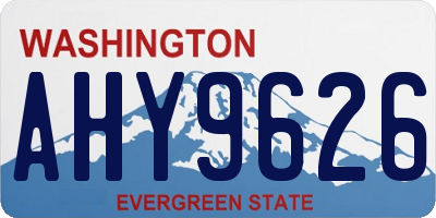WA license plate AHY9626