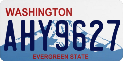 WA license plate AHY9627