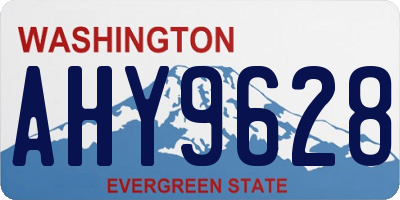WA license plate AHY9628