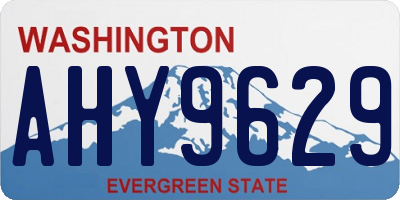 WA license plate AHY9629