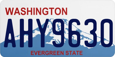 WA license plate AHY9630