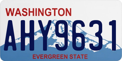 WA license plate AHY9631