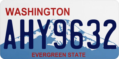 WA license plate AHY9632