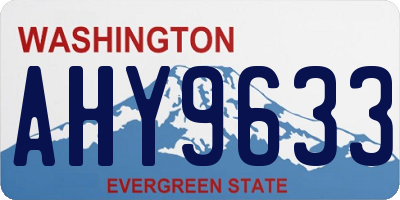 WA license plate AHY9633