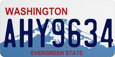 WA license plate AHY9634