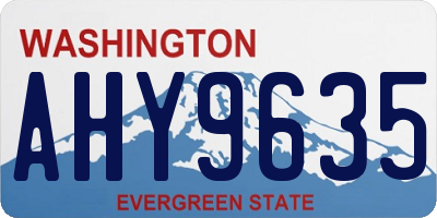WA license plate AHY9635