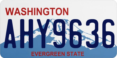 WA license plate AHY9636