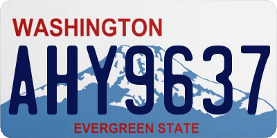 WA license plate AHY9637