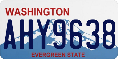 WA license plate AHY9638