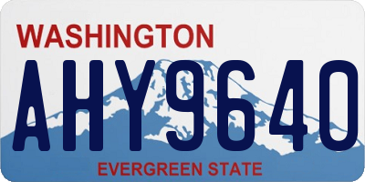 WA license plate AHY9640