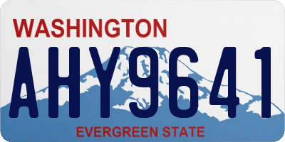 WA license plate AHY9641