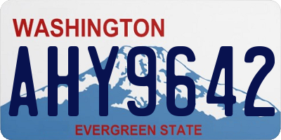 WA license plate AHY9642