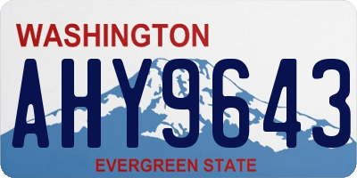 WA license plate AHY9643
