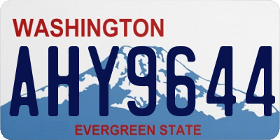 WA license plate AHY9644