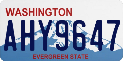 WA license plate AHY9647