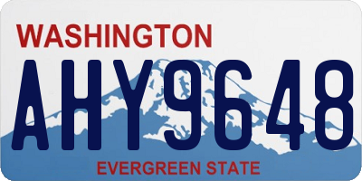 WA license plate AHY9648