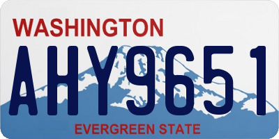 WA license plate AHY9651