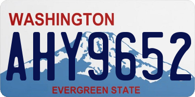 WA license plate AHY9652