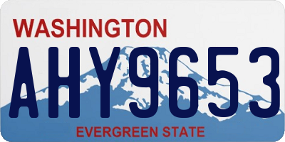 WA license plate AHY9653