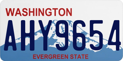 WA license plate AHY9654