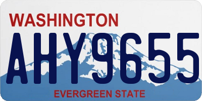 WA license plate AHY9655
