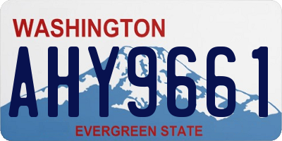 WA license plate AHY9661