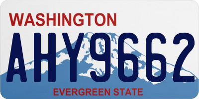 WA license plate AHY9662