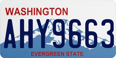 WA license plate AHY9663