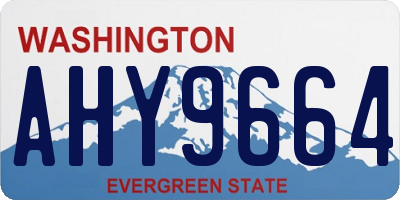 WA license plate AHY9664