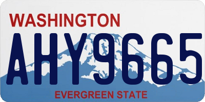 WA license plate AHY9665