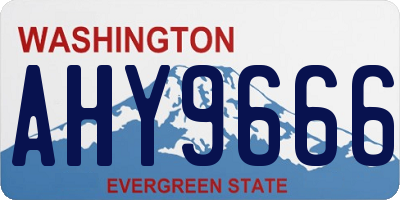 WA license plate AHY9666