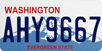 WA license plate AHY9667