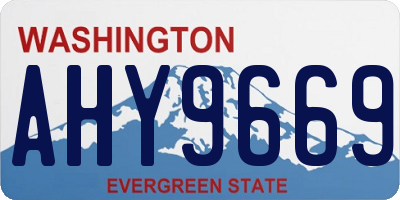 WA license plate AHY9669