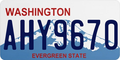 WA license plate AHY9670