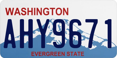 WA license plate AHY9671