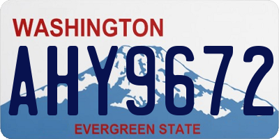 WA license plate AHY9672