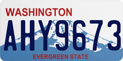 WA license plate AHY9673