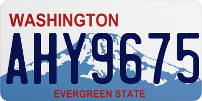 WA license plate AHY9675
