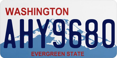 WA license plate AHY9680