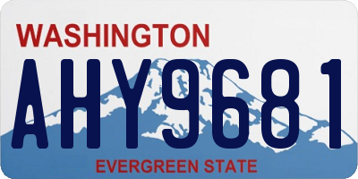 WA license plate AHY9681