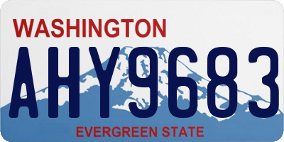 WA license plate AHY9683
