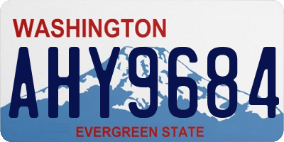 WA license plate AHY9684