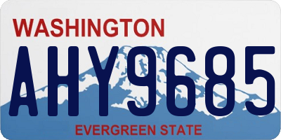 WA license plate AHY9685