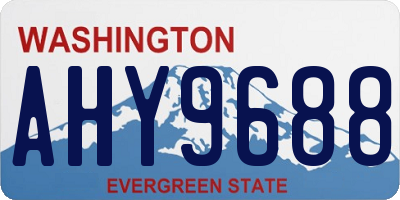 WA license plate AHY9688