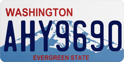 WA license plate AHY9690