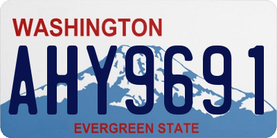 WA license plate AHY9691