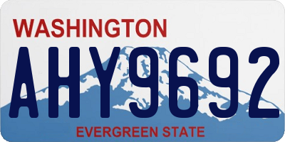 WA license plate AHY9692