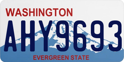 WA license plate AHY9693