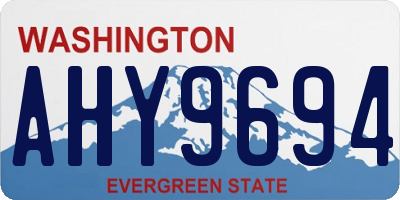 WA license plate AHY9694